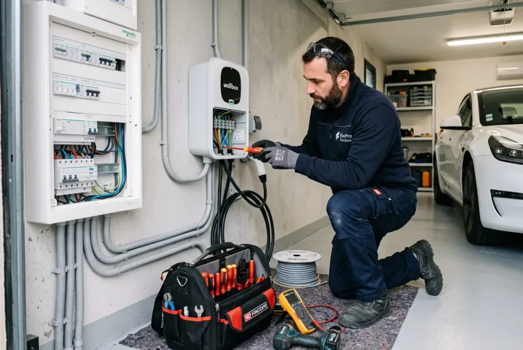 instalaltion d'une borne de recharche électrique voiture nieul le dolent vendee